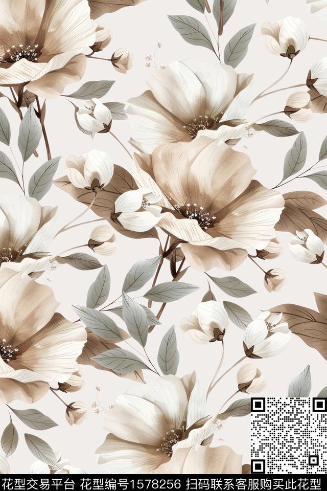 花卉女装数码印花花型下载（图片编号: 1578256） - 瓦栏（Walan）