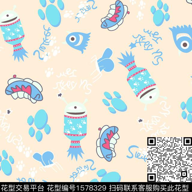 卡通动物趣味童装传统印花花型下载（图片编号: 1578329） - 瓦栏（Walan）