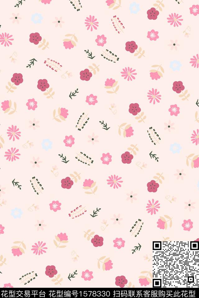花卉小碎花童装传统印花花型下载（图片编号: 1578330） - 瓦栏（Walan）
