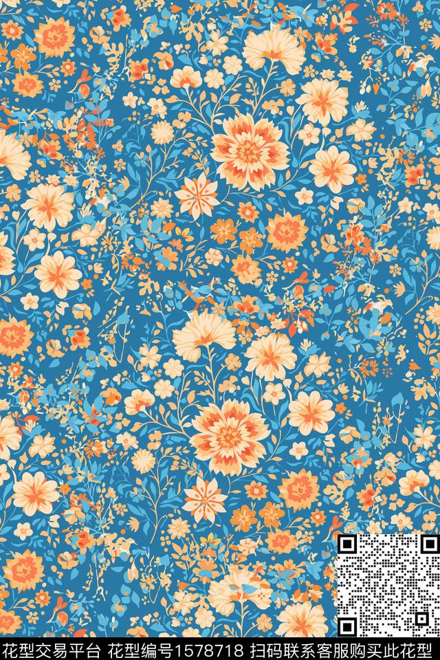 花卉小碎花女装数码印花花型下载（图片编号: 1578718） - 瓦栏（Walan）