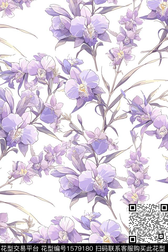 花卉女装数码印花花型下载（图片编号: 1579180） - 瓦栏（Walan）