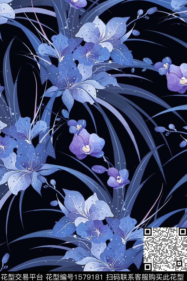 花卉女装数码印花花型下载（图片编号: 1579181） - 瓦栏（Walan）