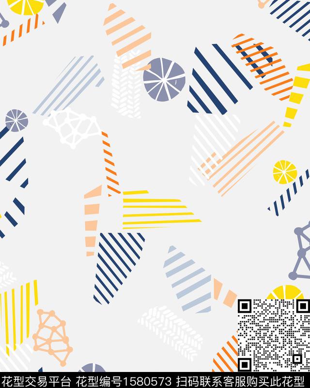 彩色几何童装条纹传统印花花型下载（图片编号: 1580573） - 瓦栏（Walan）