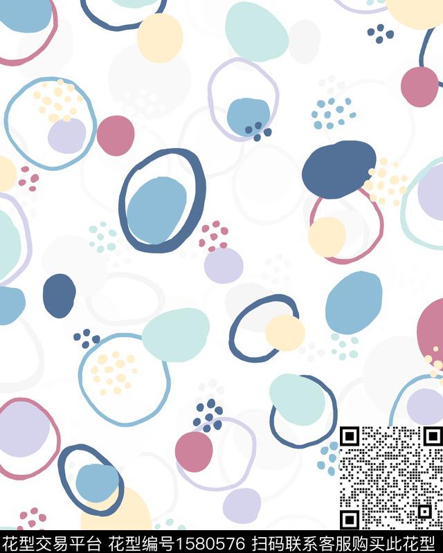 剪影抽象几何传统印花花型下载（图片编号: 1580576） - 瓦栏（Walan）