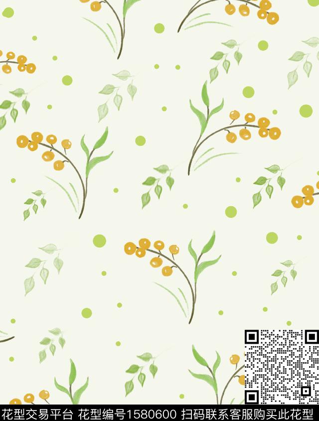 花卉小碎花水彩数码印花花型下载（图片编号: 1580600） - 瓦栏（Walan）