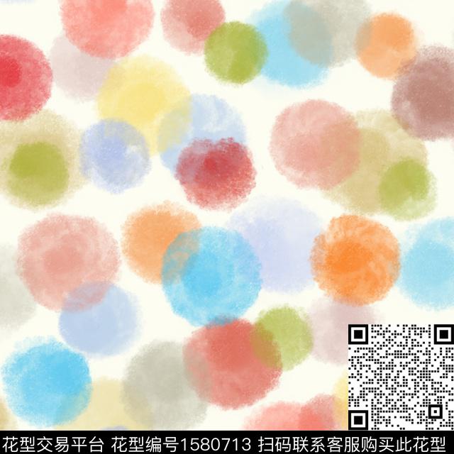 水彩波点几何数码印花花型下载（图片编号: 1580713） - 瓦栏（Walan）