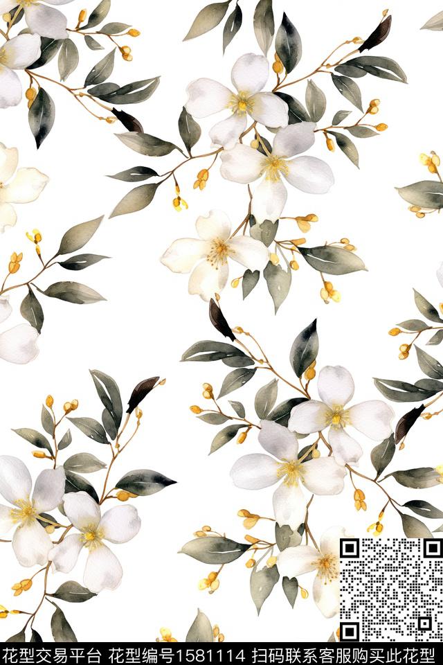 花卉女装数码印花花型下载（图片编号: 1581114） - 瓦栏（Walan）