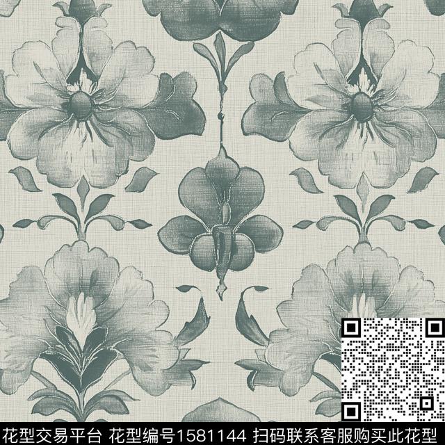 花卉大花墙纸数码印花花型下载（图片编号: 1581144） - 瓦栏（Walan）