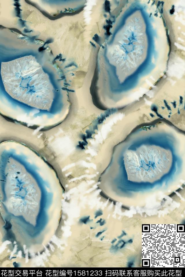 手绘笔触渐变数码印花花型下载（图片编号: 1581233） - 瓦栏（Walan）