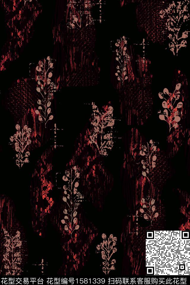 动物纹花卉中老年数码印花花型下载（图片编号: 1581339） - 瓦栏（Walan）