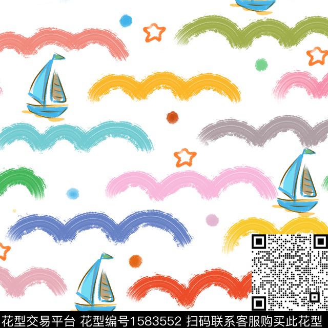 线条画卡通几何传统印花花型下载（图片编号: 1583552） - 瓦栏（Walan）
