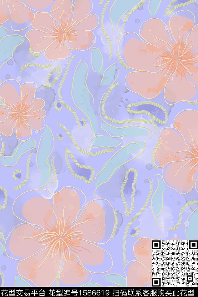 印花花型下载（图片编号: 1586619） - 瓦栏（Walan）