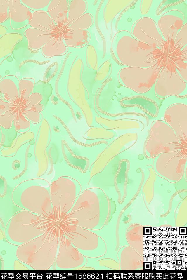 印花花型下载（图片编号: 1586624） - 瓦栏（Walan）