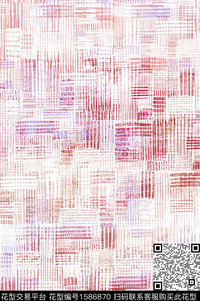水彩条纹抽象数码印花花型下载（图片编号: 1586870） - 瓦栏（Walan）