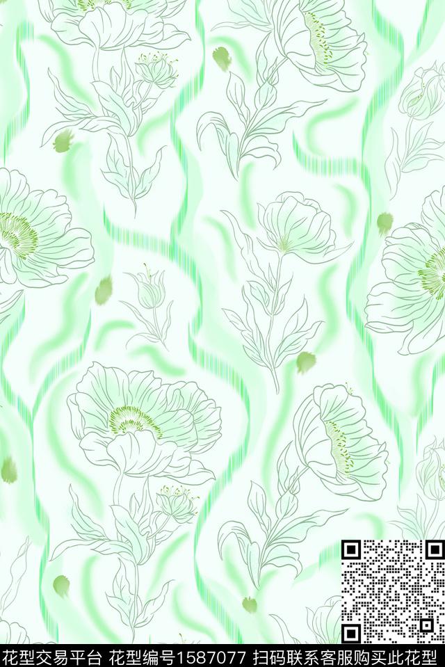 印花花型下载（图片编号: 1587077） - 瓦栏（Walan）