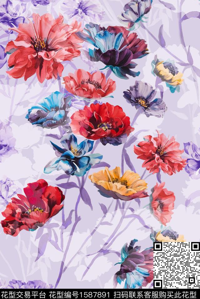 印花花型下载（图片编号: 1587891） - 瓦栏（Walan）