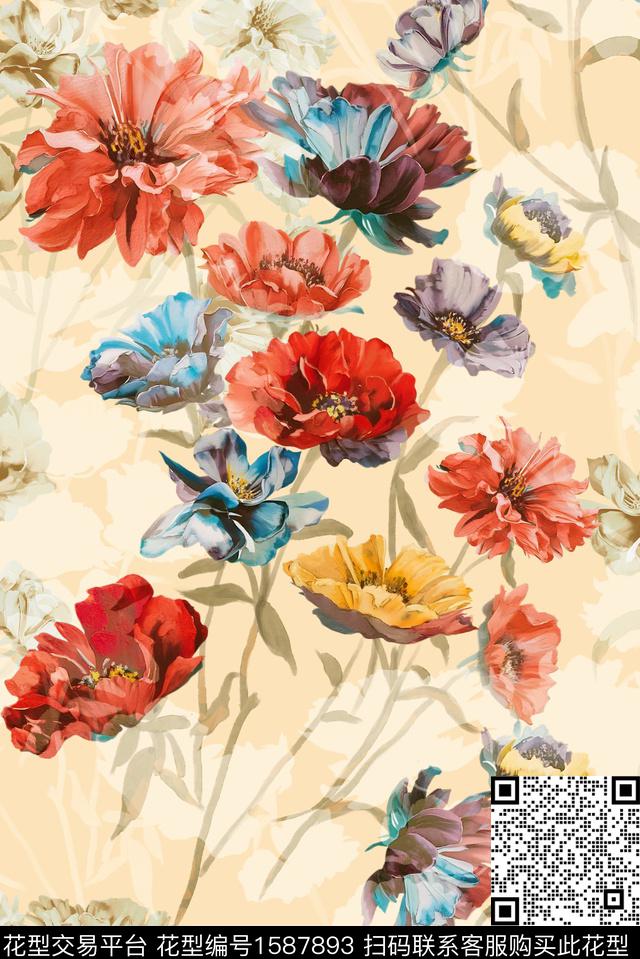 印花花型下载（图片编号: 1587893） - 瓦栏（Walan）