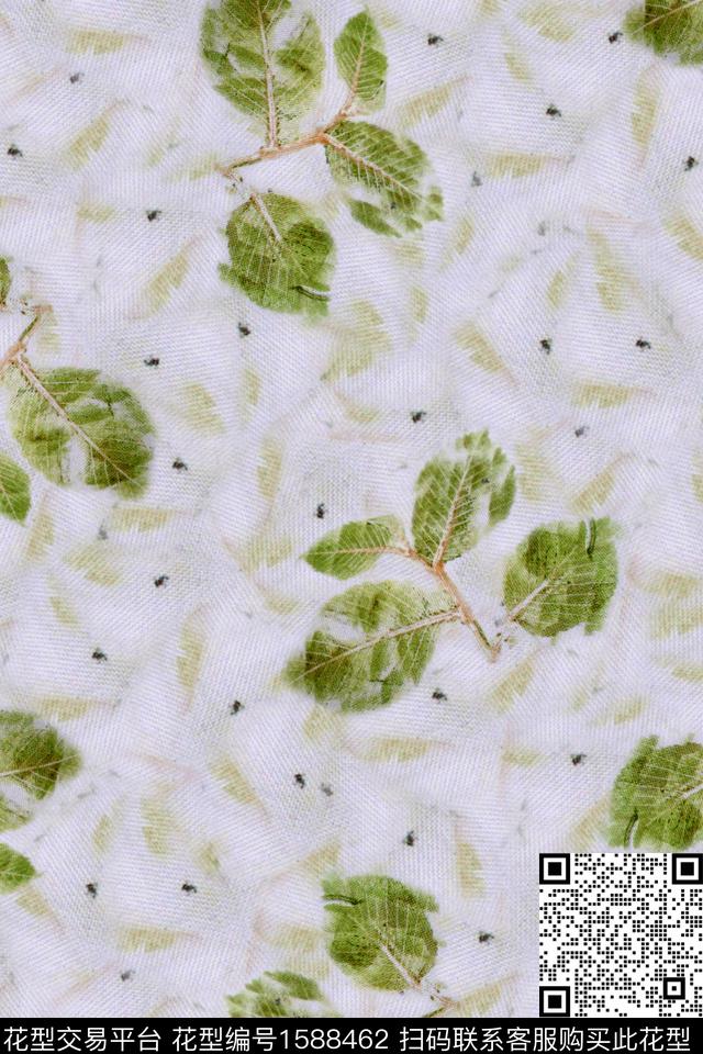 植物布纹底纹数码印花花型下载（图片编号: 1588462） - 瓦栏（Walan）