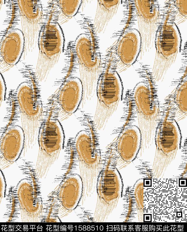 抽象笔触几何数码印花花型下载（图片编号: 1588510） - 瓦栏（Walan）