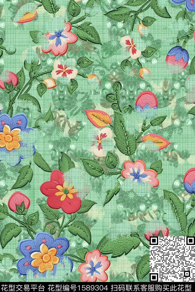 印花花型下载（图片编号: 1589304） - 瓦栏（Walan）