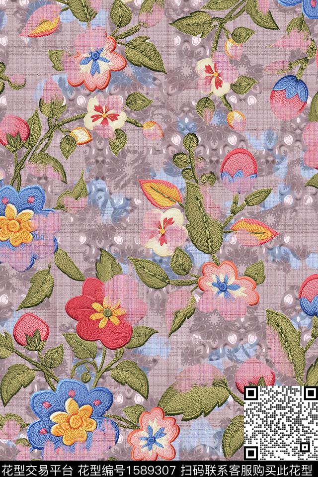 印花花型下载（图片编号: 1589307） - 瓦栏（Walan）