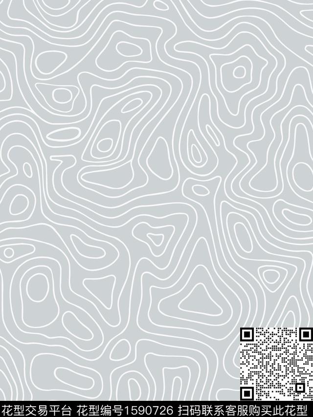 线条里料印花几何传统印花花型下载（图片编号: 1590726） - 瓦栏（Walan）