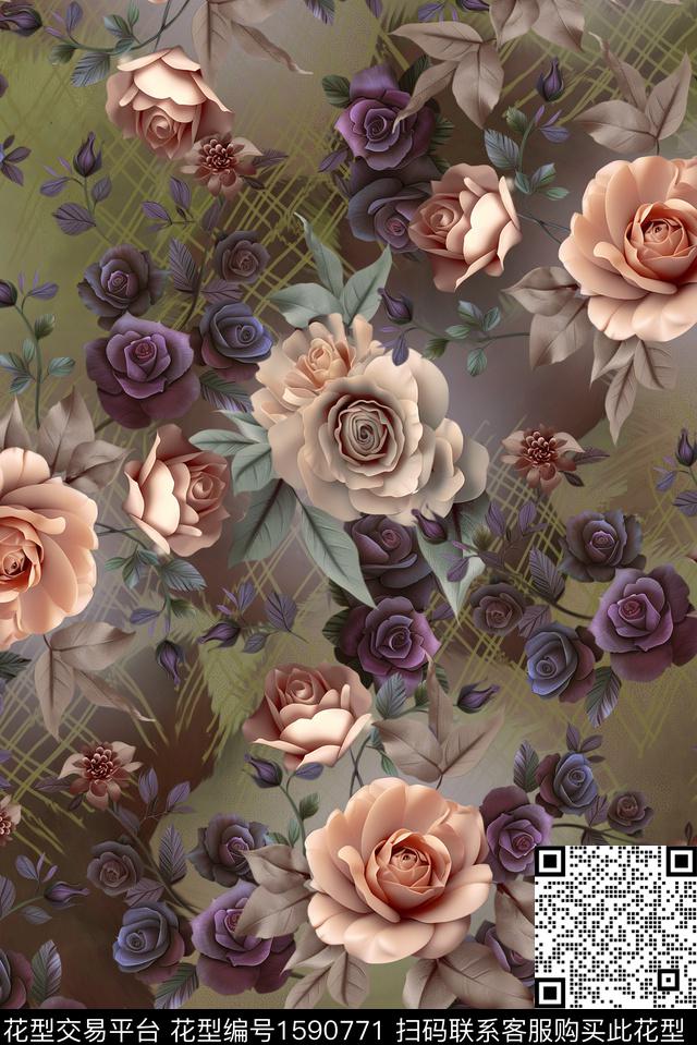 印花花型下载（图片编号: 1590771） - 瓦栏（Walan）