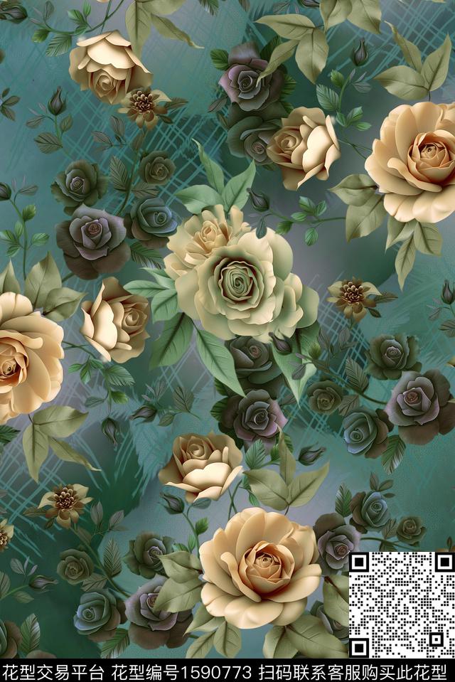 印花花型下载（图片编号: 1590773） - 瓦栏（Walan）