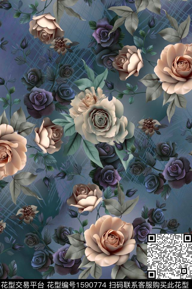 印花花型下载（图片编号: 1590774） - 瓦栏（Walan）