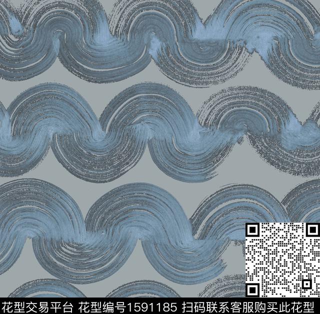条纹波浪纹肌理数码印花花型下载（图片编号: 1591185） - 瓦栏（Walan）