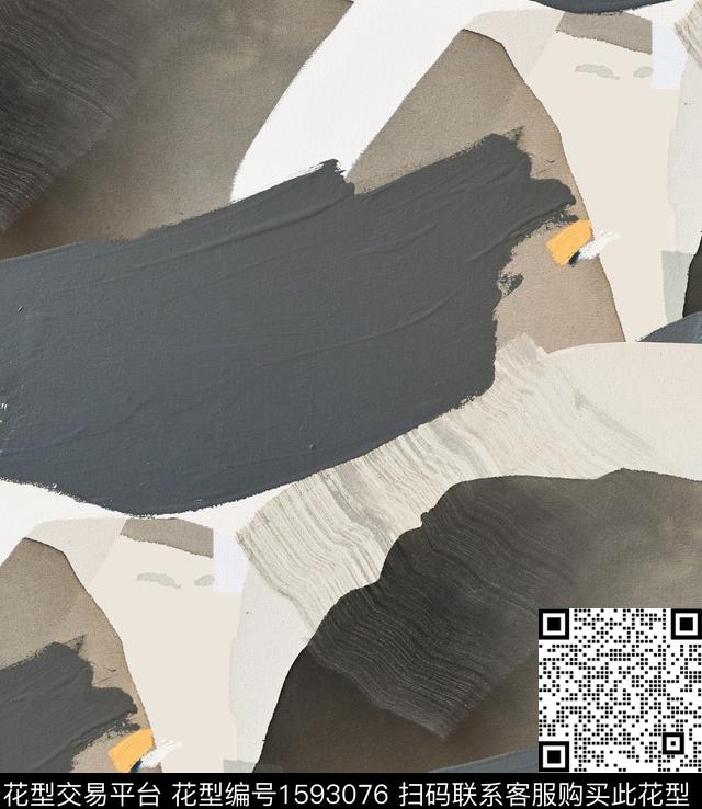 笔触抽象数码印花花型下载（图片编号: 1593076） - 瓦栏（Walan）