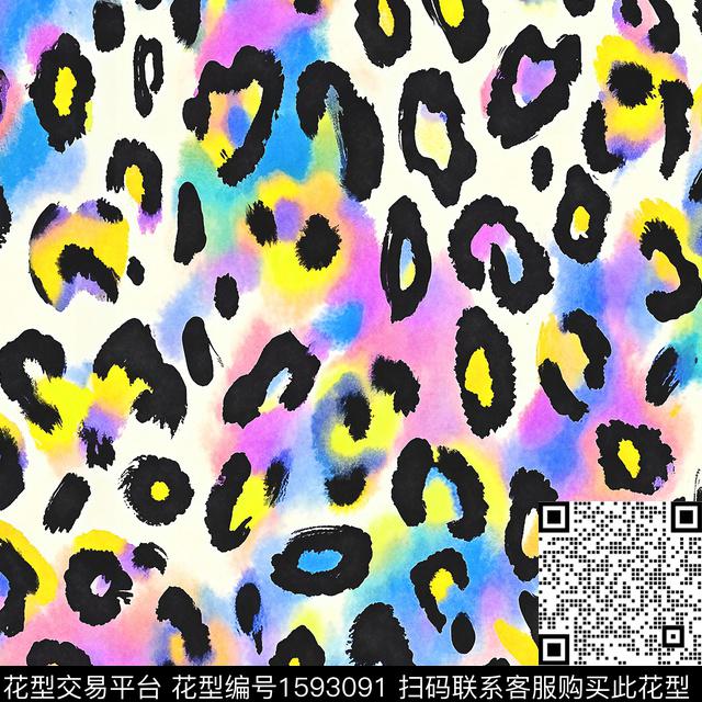豹纹炫彩数码印花花型下载（图片编号: 1593091） - 瓦栏（Walan）