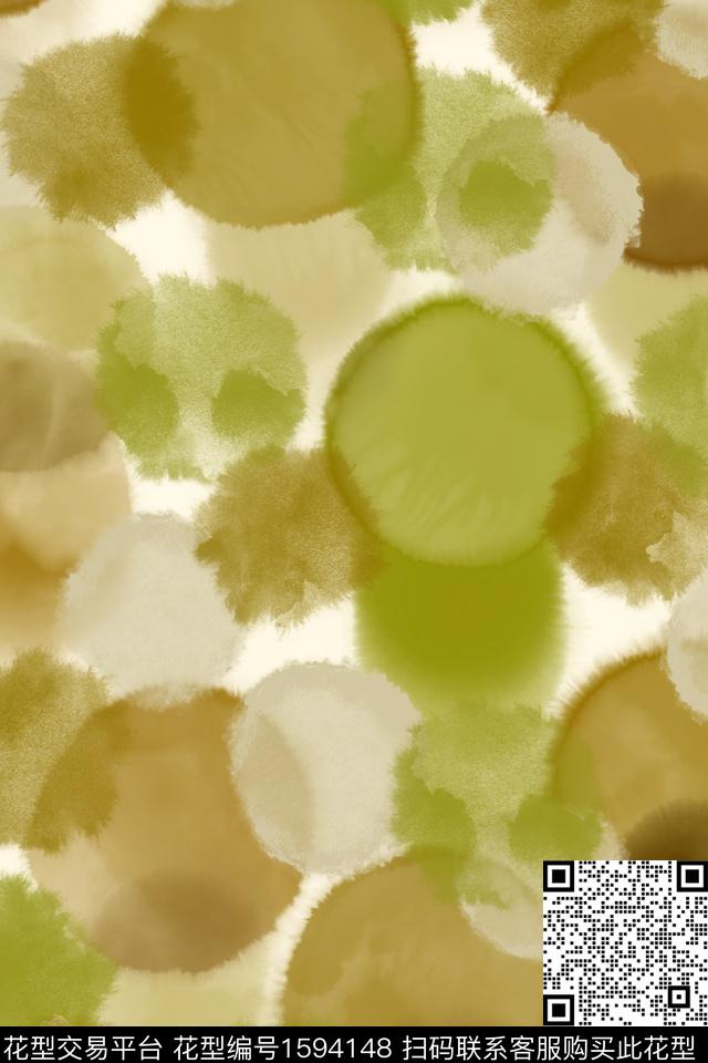 晕染肌理水彩波点数码印花花型下载（图片编号: 1594148） - 瓦栏（Walan）