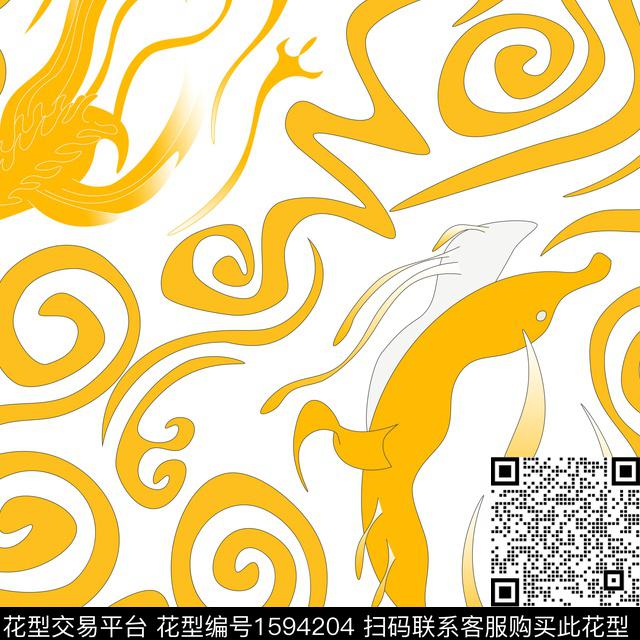 渐变抽象数码印花花型下载（图片编号: 1594204） - 瓦栏（Walan）