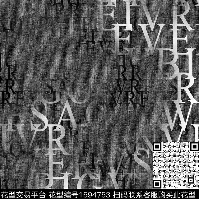 字母布纹肌理数码印花花型下载（图片编号: 1594753） - 瓦栏（Walan）