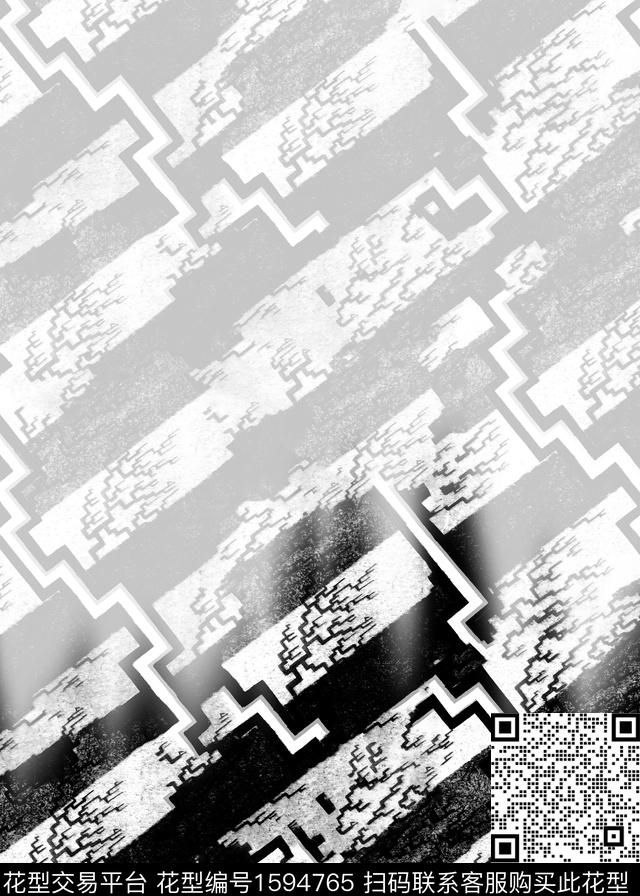 抽象几何渐变数码印花花型下载（图片编号: 1594765） - 瓦栏（Walan）