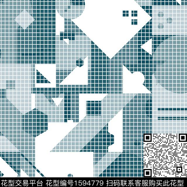 抽象男装几何男装数码印花花型下载（图片编号: 1594779） - 瓦栏（Walan）