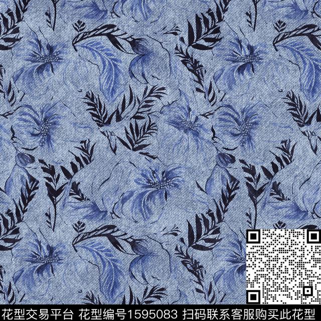 纹理花卉肌理数码印花花型下载（图片编号: 1595083） - 瓦栏（Walan）