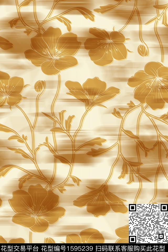 模糊底纹花卉平面花卉数码印花花型下载（图片编号: 1595239） - 瓦栏（Walan）