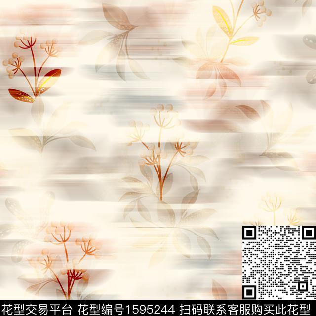 模糊底纹花卉模糊花卉数码印花花型下载（图片编号: 1595244） - 瓦栏（Walan）