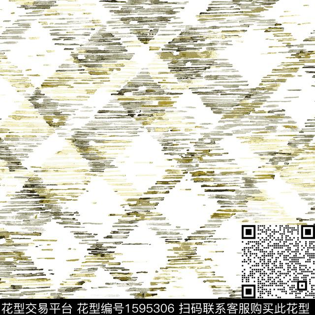 水彩几何格子数码印花花型下载（图片编号: 1595306） - 瓦栏（Walan）