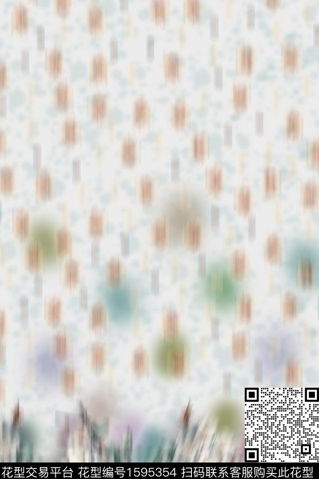 定位模糊抽象数码印花花型下载（图片编号: 1595354） - 瓦栏（Walan）