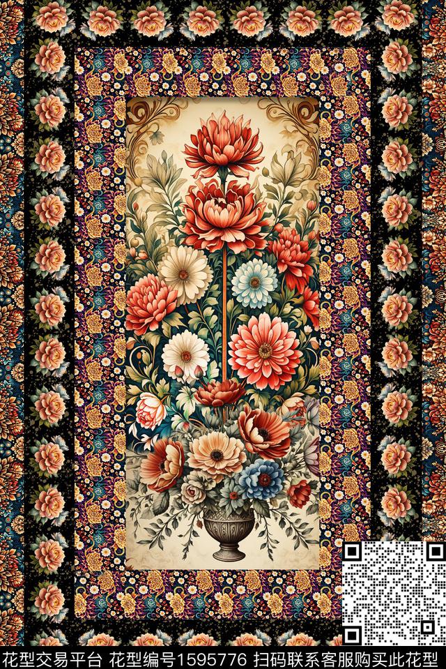 花卉民族风波西米亚数码印花花型下载（图片编号: 1595776） - 瓦栏（Walan）