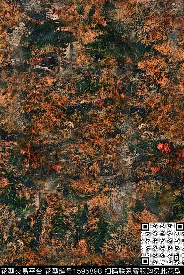 抽象肌理香云纱数码印花花型下载（图片编号: 1595898） - 瓦栏（Walan）