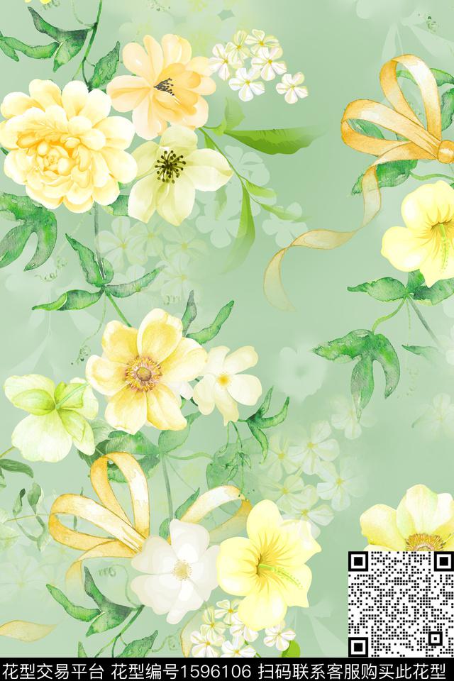 影花花卉春夏花型数码印花花型下载（图片编号: 1596106） - 瓦栏（Walan）
