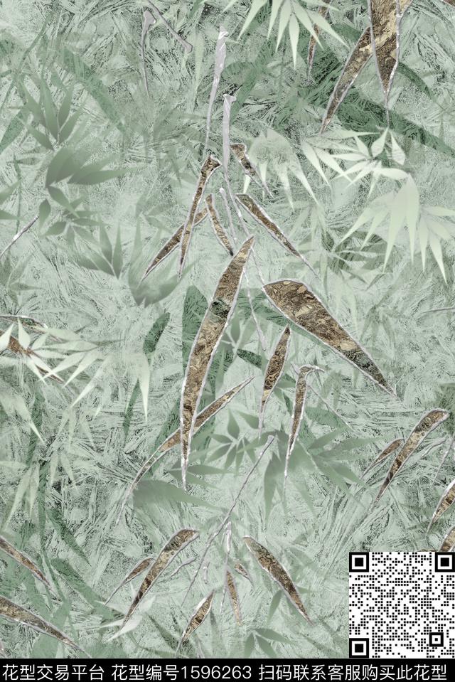 肌理竹子中国风数码印花花型下载（图片编号: 1596263） - 瓦栏（Walan）
