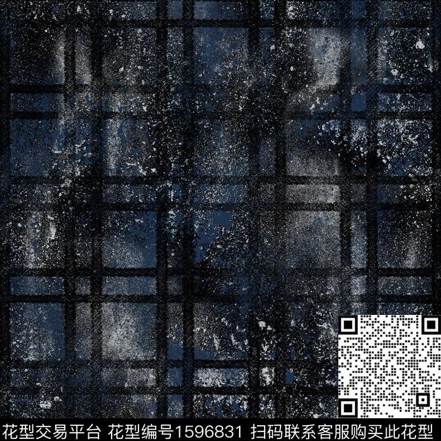 肌理格子抽象数码印花花型下载（图片编号: 1596831） - 瓦栏（Walan）