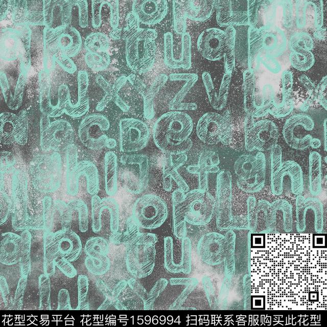 纹理肌理字母数码印花花型下载（图片编号: 1596994） - 瓦栏（Walan）
