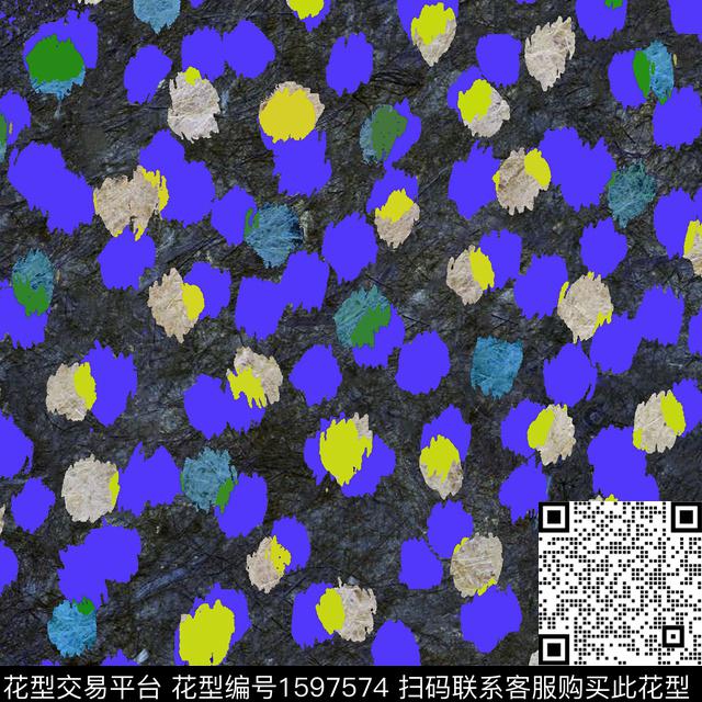 抽象笔触肌理数码印花花型下载（图片编号: 1597574） - 瓦栏（Walan）