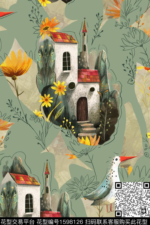 印花花型下载（图片编号: 1598126） - 瓦栏（Walan）